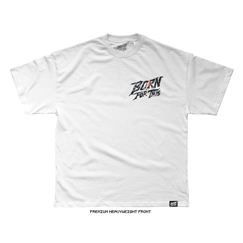 Camiseta branca Born For This, frente